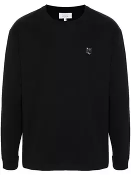 Maison Kitsun футболка с нашивкой Bold Fox, черный