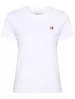 Maison Kitsun футболка с нашивкой Fox, белый