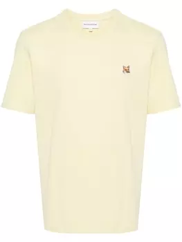 Maison Kitsun футболка с нашивкой Fox Head, желтый