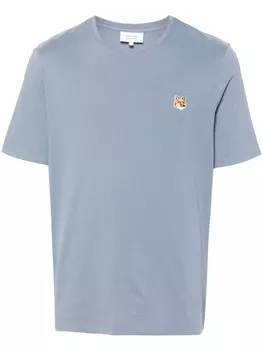 Maison Kitsun футболка с нашивкой «Голова лисы», синий