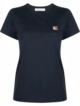 Maison Kitsun футболка с нашивкой, синий
