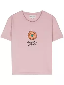 Maison Kitsun футболка с принтом Floating Flower, розовый