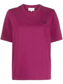 Maison Kitsun футболка с вышитым логотипом, розовый