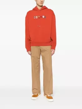 Maison Kitsun худи Prizes с вышивкой, красный