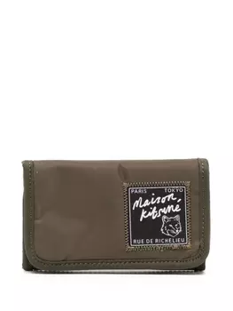 Maison Kitsun кошелек с откидным клапаном и логотипом, зеленый