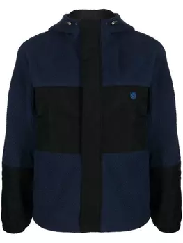 Maison Kitsun куртка с капюшоном и нашивкой, синий