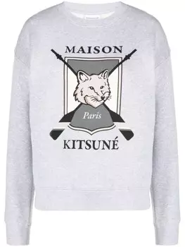 Maison Kitsun меланжевая толстовка, серый