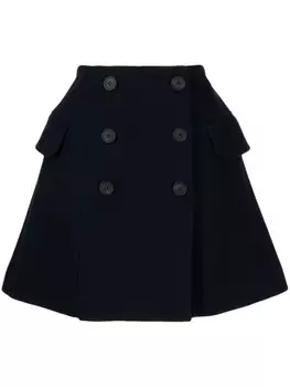 Maison Kitsun мини-юбка А-силуэта с запахом, синий