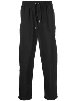 Maison Kitsun прямые брюки с кулиской, черный