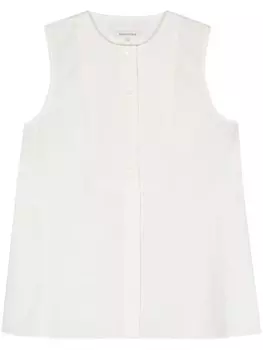 Maison Kitsun рубашка без рукавов с жатым эффектом, белый