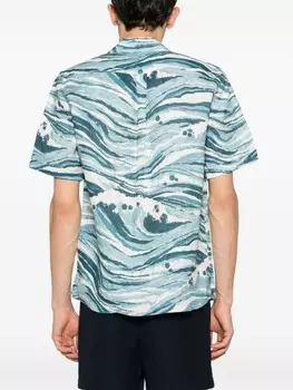 Maison Kitsun рубашка Charlie из коллаборации с Vilebrequin, синий