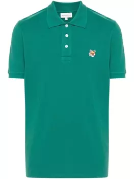 Maison Kitsun рубашка поло Fox Head, зеленый