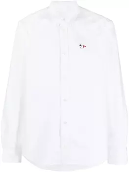 Maison Kitsun рубашка с нашивкой, белый