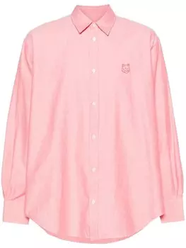 Maison Kitsun рубашка с вышивкой Fox Head, розовый