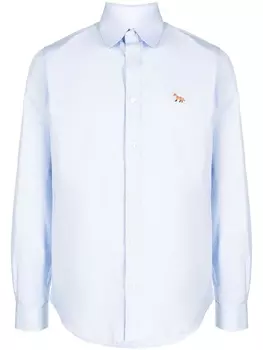 Maison Kitsun рубашка с вышивкой Fox, синий