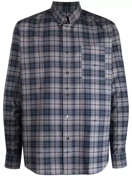 Maison Kitsun рубашка в клетку, синий