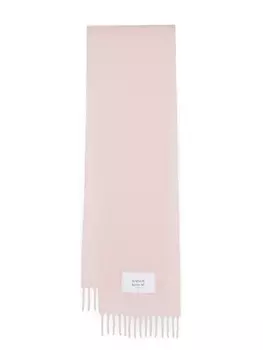 Maison Kitsun шарф с бахромой, розовый