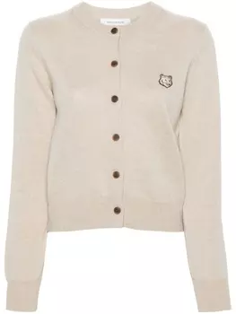 Maison Kitsun шерстяной кардиган Bold Fox Head, нейтральный цвет