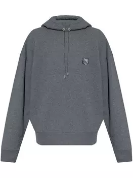 Maison Kitsun толстовка большого размера с нашивкой «Голова лисы», серый