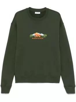 Maison Kitsun толстовка Outdoor Profile Fox, зеленый