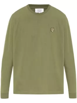 Maison Kitsun толстовка с аппликацией «Голова лисы», зеленый