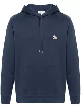 Maison Kitsun толстовка с капюшоном Fox Head из хлопка, синий