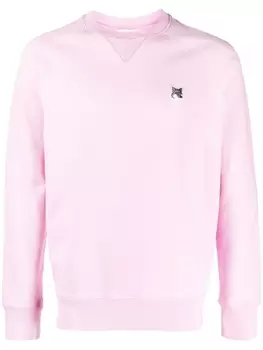 Maison Kitsun толстовка с нашивкой-логотипом, розовый