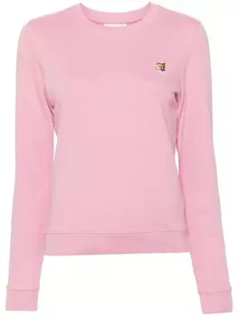 Maison Kitsun толстовка с нашивкой на голову «Лиса», розовый