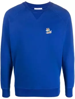 Maison Kitsun толстовка с нашивкой, синий