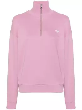 Maison Kitsun толстовка с воротником на молнии и аппликацией Fox, розовый