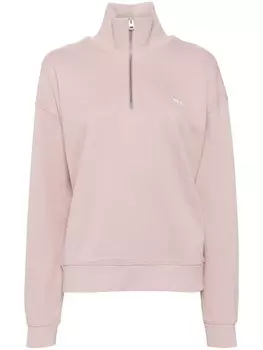 Maison Kitsun толстовка с воротником на молнии и нашивкой, фиолетовый