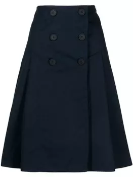 Maison Kitsun юбка с завышенной талией и запахом, синий