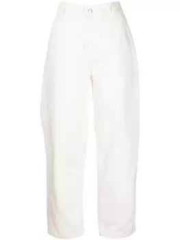 Maison Kitsun укороченные джинсы прямого кроя, белый