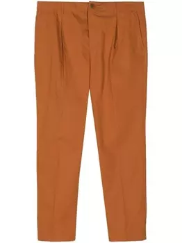 Maison Kitsun зауженные брюки со складками, коричневый
