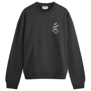 Maison kitsune caf kitsun чашка кофе свободная толстовка Maison Kitsun, черный