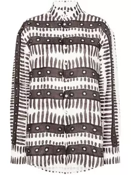 Maison La Plage рубашка Kenya с абстрактным принтом, коричневый