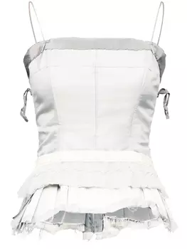 Maison Margiela атласный топ Dcortiqu, серый