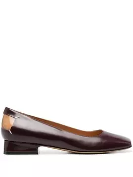 Maison Margiela балетки D?cortiqu? с декоративной строчкой, красный