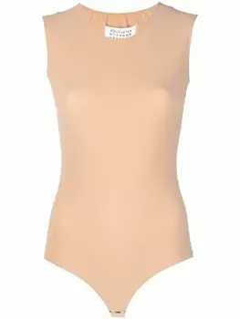 Maison Margiela боди из джерси без рукавов, нейтральный цвет