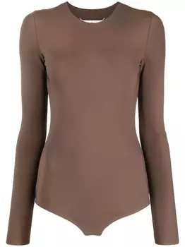 Maison Margiela боди с длинными рукавами, коричневый
