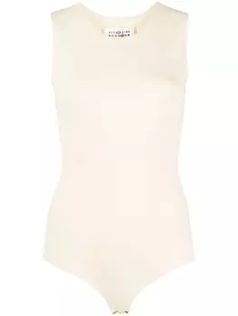 Maison Margiela боди с круглым вырезом, нейтральный цвет