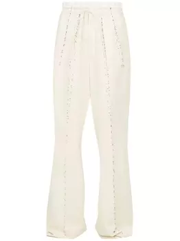 Maison Margiela брюки из смеси хлопка и льна, белый