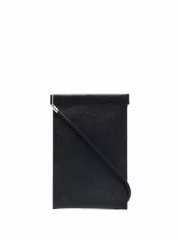 Maison Margiela четырёхстрочный кожаный держатель для телефона, черный