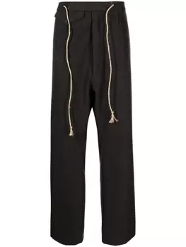 Maison Margiela drawstring-waist wool trousers, коричневый