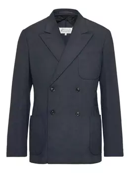 Maison Margiela двубортная куртка с накладными карманами, серый