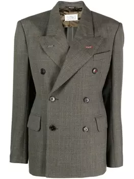 Maison Margiela двубортный блейзер Work-In-Progress, зеленый