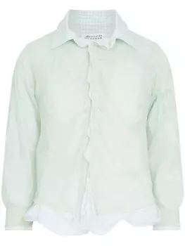 Maison Margiela двухслойная рубашка, зеленый