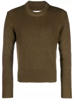 Maison Margiela джемпер с декоративной строчкой, зеленый