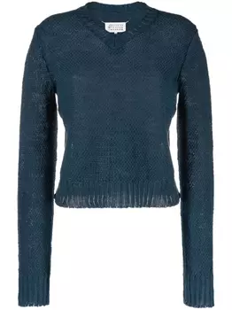 Maison Margiela джемпер с V-образным вырезом, синий