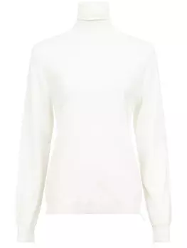 Maison Margiela джемпер с высоким воротом из мериносовой шерсти, белый